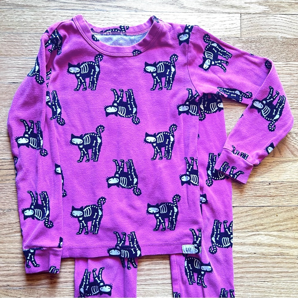 GAP Pink Cat Skeleton Pajama Set